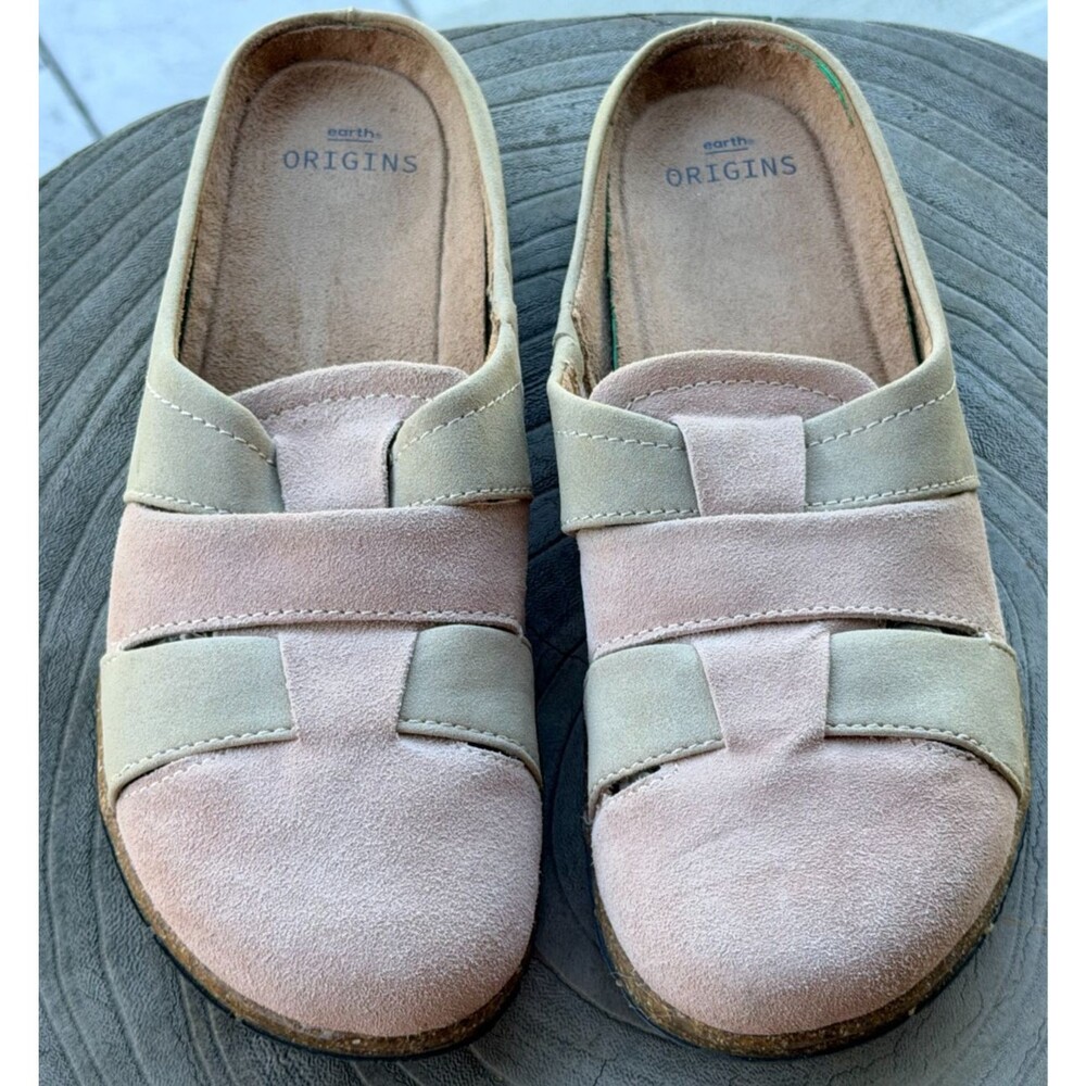 Earth Origins Suede Woven Clogs Ellery Dusty Pink Size 9.5